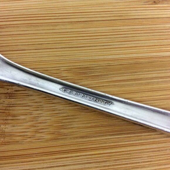 Oneida Community 1953 White Orchid Medium Solid Cold Meat Fork Silverplate - Picture 3 of 5